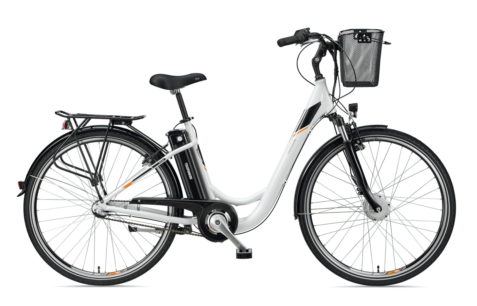 E-Bike Telefunken RC830 Multitalent Elektrofahrrad City-Pedelec weiß 28" RH 48cm E-Fahrrad Citybike