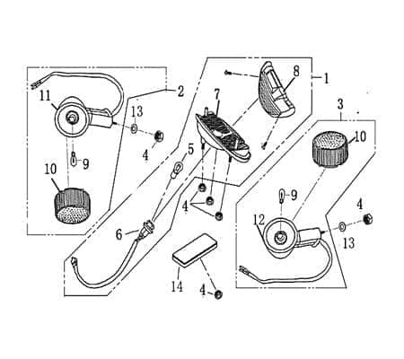 Kabelbaum mit Fassung Rücklicht 2T 50cc 1E40QMB 700947