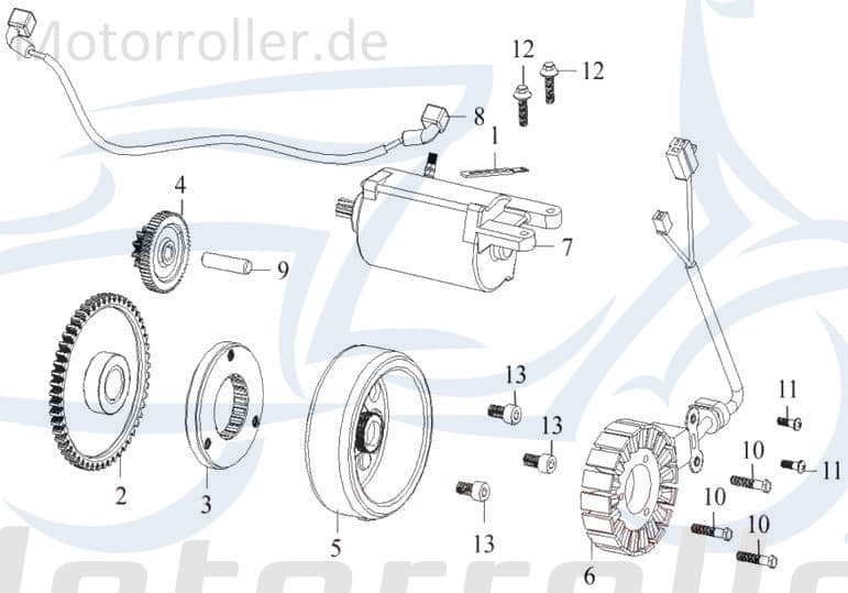 Starterzahnrad 54/11T Quad ATV 288cc 4T 23612-JOW-00