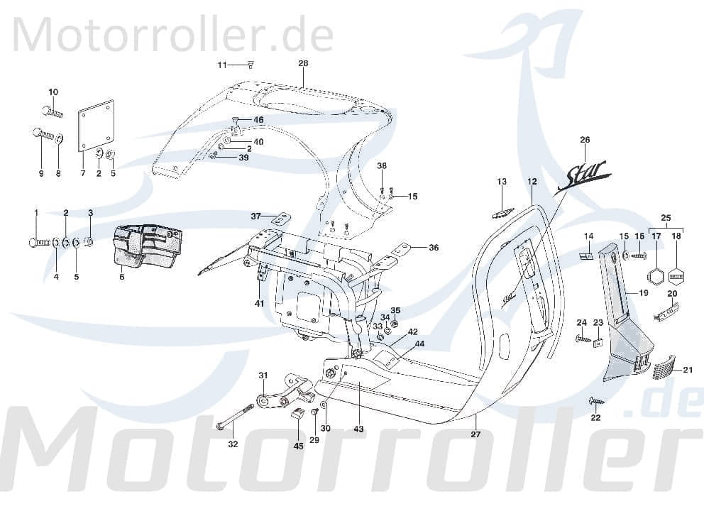 Gummiunterlage Rahmen Motorroller LML SF524-0625
