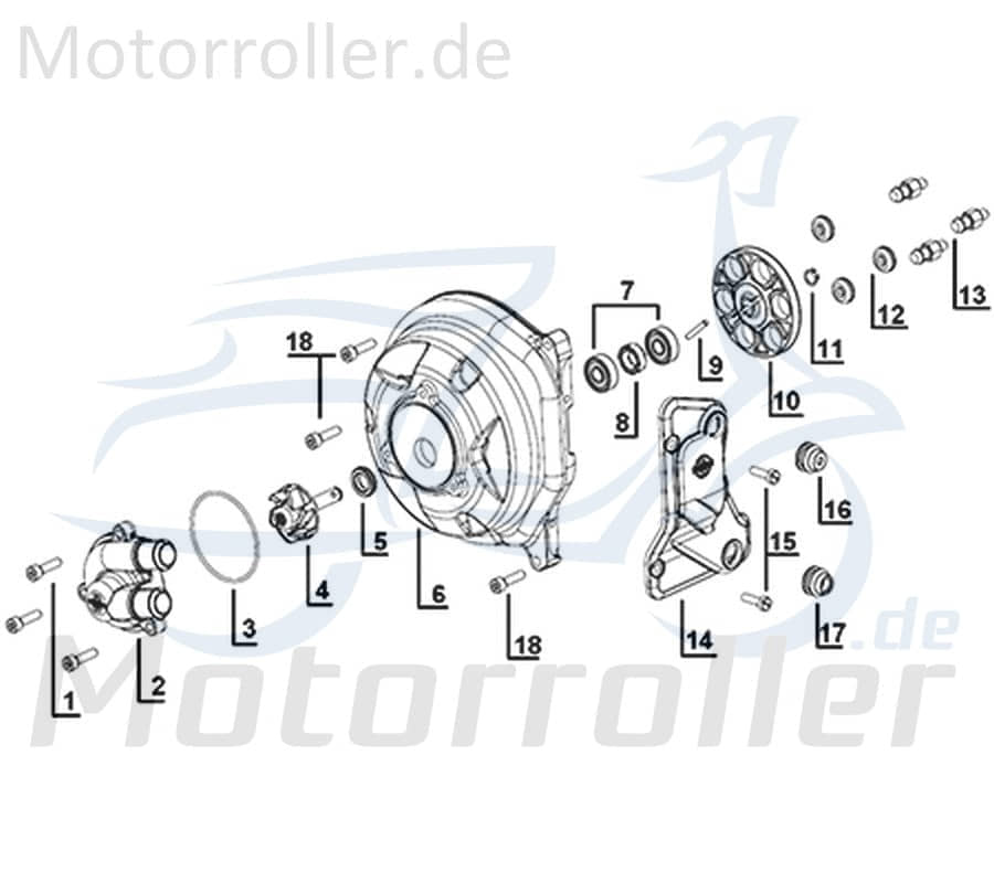 Kreidler Galactica 3.0 LC 50 DD O-Ring 50ccm 2Takt 14139-ES5B-9000 Motorroller.de 54x178mm Gummidichtung Dichtring Gummiring Oring Gummi-Ring Scooter