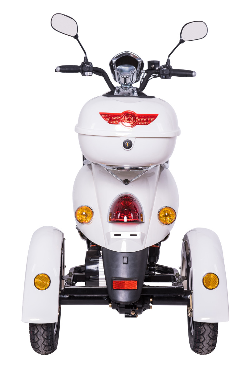 Dreirad Scoody E Trike ZT-63B 25 km/h weiß Bleisäure-Akku 650 Watt Elektroroller E-Scooter E-Roller Dreiradroller E-Trike E-Dreirad Mofa