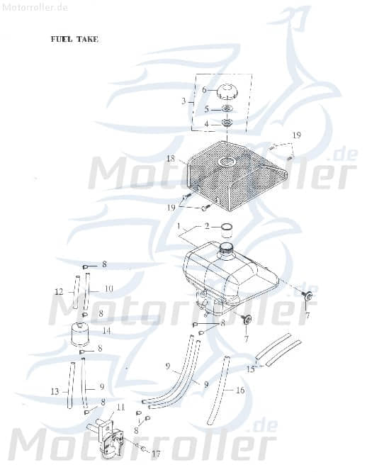 Adly Schlauch GK 125 Gummischlauch Leitung Buggy 125ccm 4Takt Motorroller.de Zuleitung Plastikschlauch Ableitung 125ccm-4Takt Ersatzteil Service