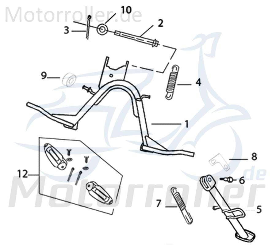 Kreidler Galactica 3.0 LC 50 DD Gummianschlag Hauptständer 741522 Motorroller.de Gummipuffer Anschlaggummi