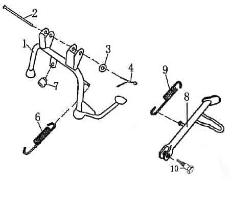 Schraube Seitenständer M8x10 Bund 10x12 YY50QT003010-A