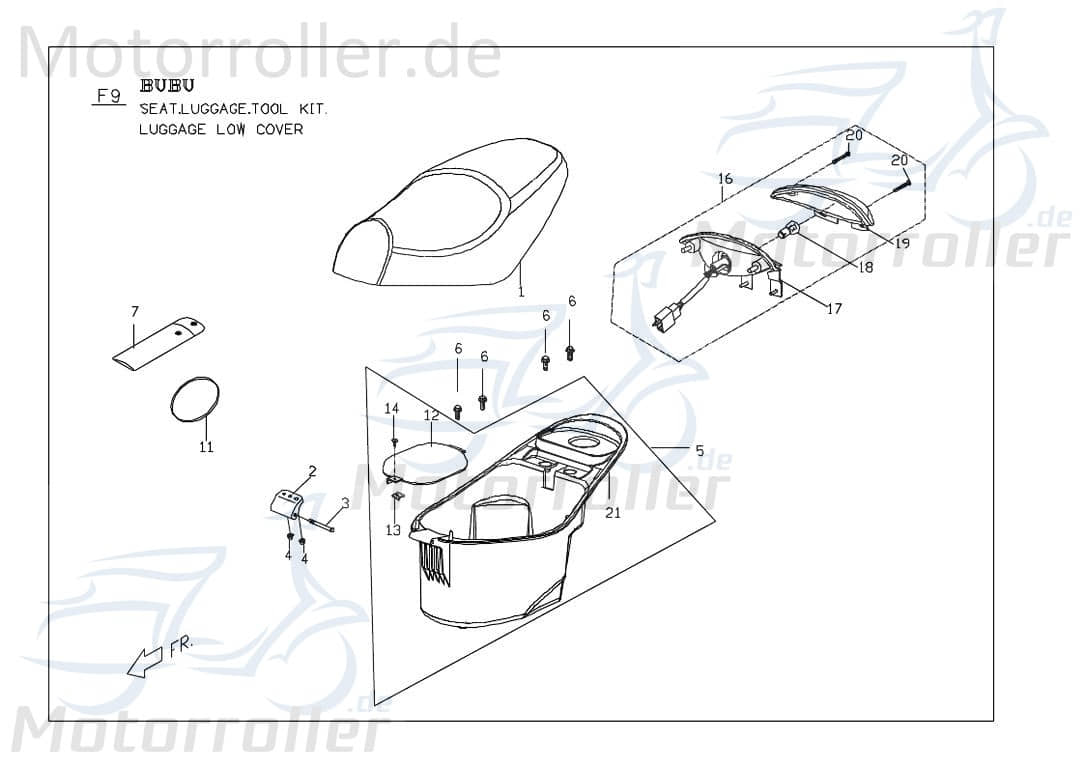 PGO Rücklichtglas Rodoshow 50 Rücklichtkappe 50ccm 2Takt Motorroller.de Rücklicht-Glas Rücklicht-Abdeckung Rücklichtabdeckung Rücklichtdeckel Scooter