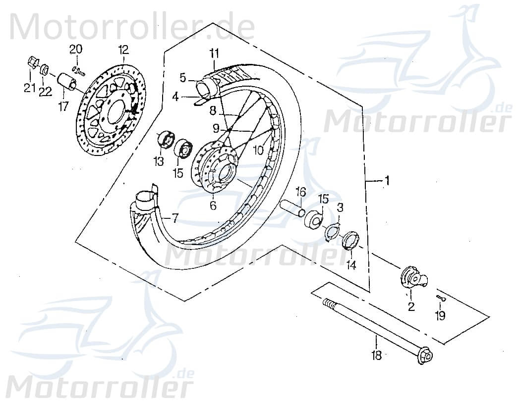 SMC Chopper 125 Reifenschlauch 18Zoll 125ccm 4Takt 42575-CHP-00 Motorroller.de 2.75/3.00-18 Radschlauch Hinterradschlauch Vorderradschlauch Scooter