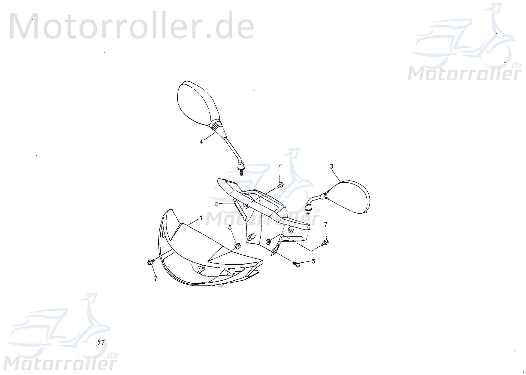 SMC Kontra T 50 Instrumentenverkleidung 50ccm 2Takt 55215-NHF-01 Motorroller.de Lenkerverkleidung Tachoverkleidung Instrumentenabdeckung Scooter