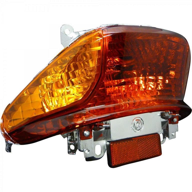 Rücklicht gelbe Blinker Baotian BT49QT-9D1 Roller 50ccm 4Takt Motorroller.de für Modelle mit Metalltank Rückstrahler Rück-Leuchte Rückleuchteneinheit