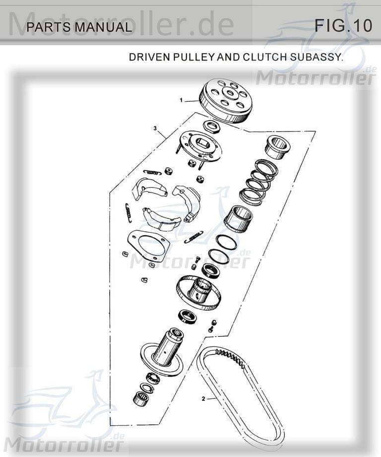 Fliehkraftkupplung TBM Buggy 150 150ccm 4Takt GY6-808 Motorroller.de Nockenscheibe Reglerplatte Wandlereinheit 150ccm-4Takt Strassenbuggy 150 I