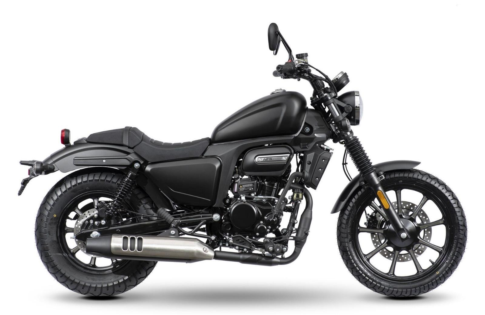 Motorrad Fighter 125 RA-KS schwarz 99 km/h Euro 5+ Schaltmoped Mokick Kleinkraftrad