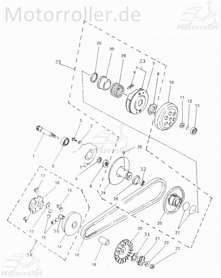 Fliehkraftrolle / Reglerrolle-Set 31230501-03-Set