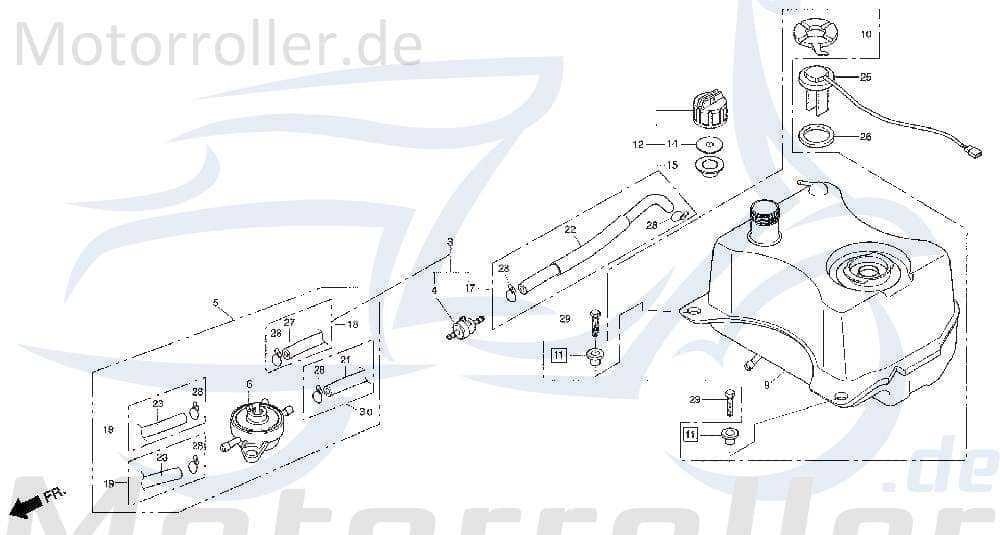 Daelim NS 125 Benzintank 125ccm 4Takt DAE-1751A-SA1-0000 Motorroller.de Benzin-Tank Kraftstoff-Tank Benzin-Behälter Benzinbehälter Kraftstoff-Behälter