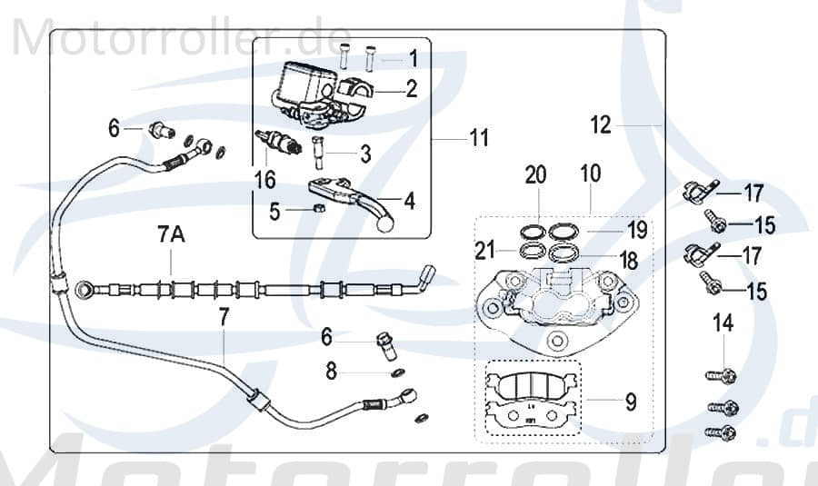 Kreidler Insignio 250 DD Bremsbeläge 250ccm 4Takt 55110T740000 Motorroller.de Bremsbelag Bremsklötze Bremsbacken Bremsschuhe Bremsbelagsatz Bremsklotz