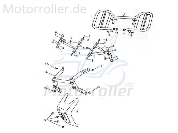 Adly Quad 50 2 Rammschutz ATV 50ccm 2Takt 50104-155-000 Motorroller.de UTV Ersatzteil Service Inpektion Direktimport