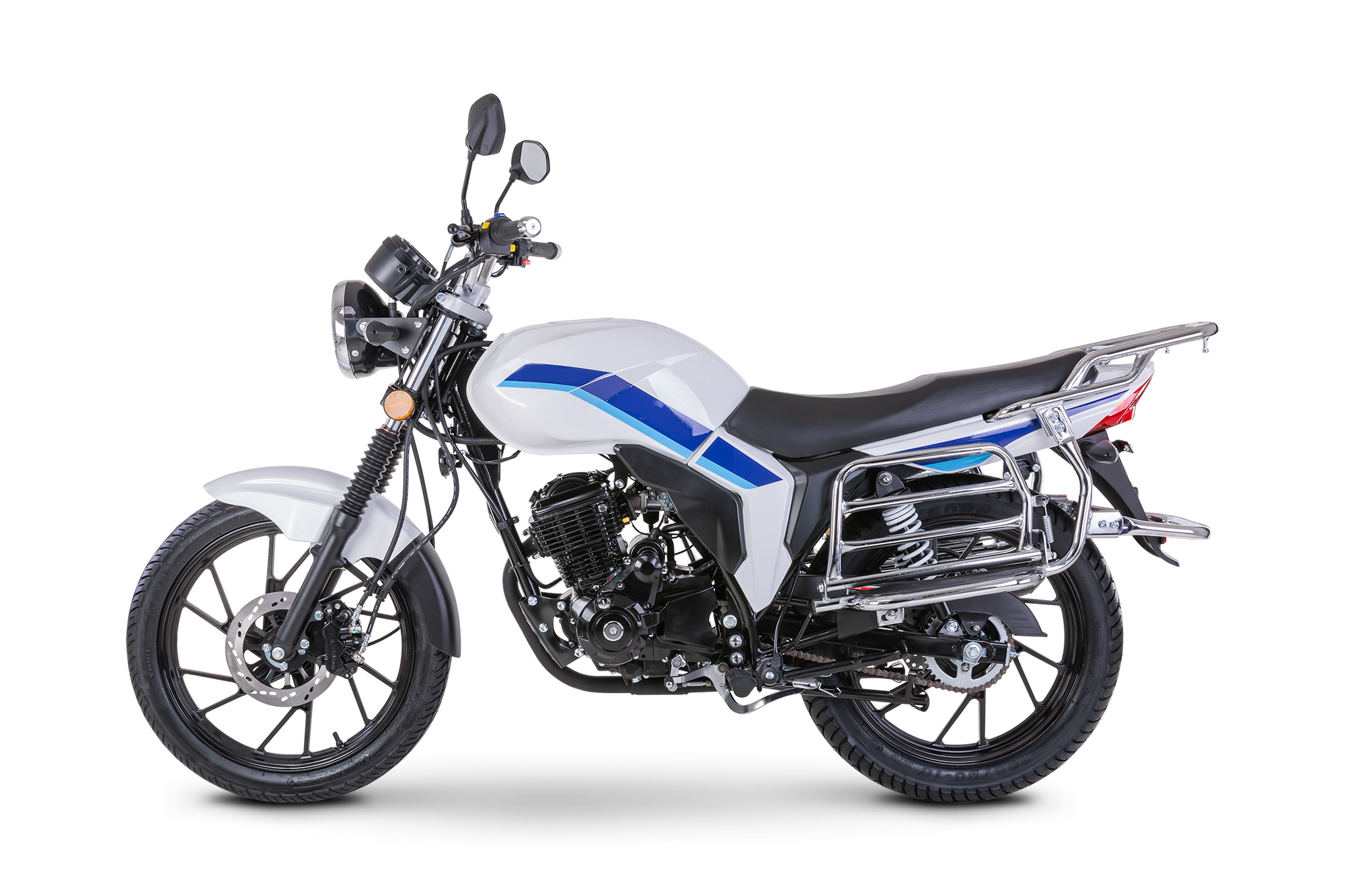 Motorrad Fighter 125 C-RS weiß 90 km/h Euro 5+ Schaltmoped Mokick Kleinkraftrad