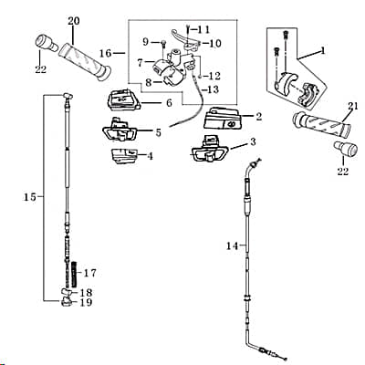 Handgriffgummi Chromendkappen Paar 22-24mm L= 120mm 1180402-1-Set