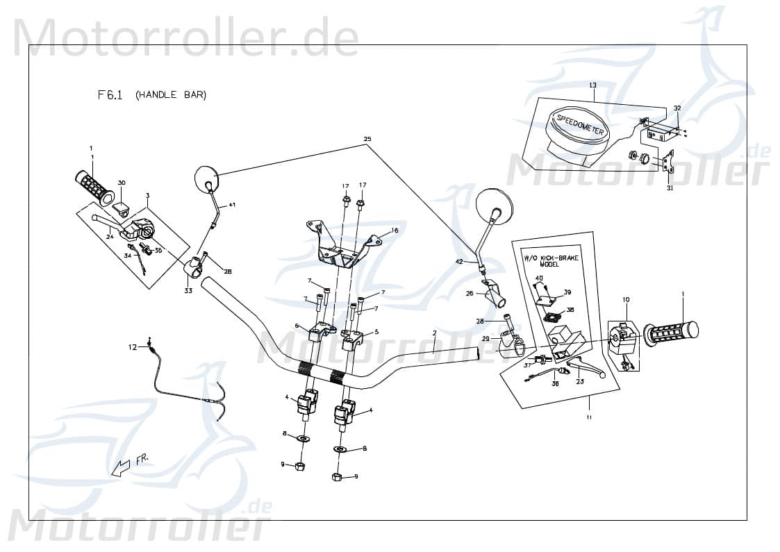 Gaszug komplett XR90/XR110 X0544601000