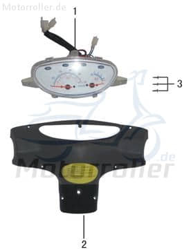 AGM Scoody 45 Tachometer Roller 50ccm elektro ZW-B-01 Motorroller.de Geschwindigkeitsmesser Geschwindigkeitsanzeige Speedometer kmh-Anzeige Scooter