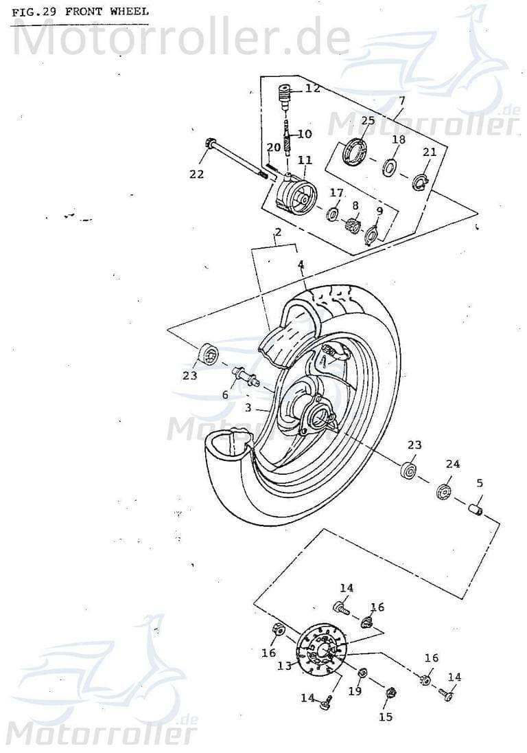 Adly Vorderrad 10 Zoll JET 50 Vorderradfelge 50ccm 2Takt Motorroller.de Vorderfelge Vorderrad-Felge vorne Vorder-Felge Vorder-Rad 50ccm-2Takt Scooter