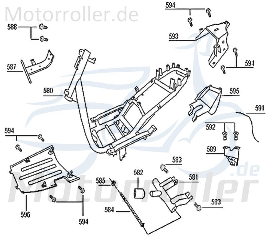 Bundschraube M10x55mm Jonway Florett 2.0 50 City 50ccm 741012 Motorroller.de Maschinenschraube Flanschschraube Flansch-Schraube Maschinen-Schraube