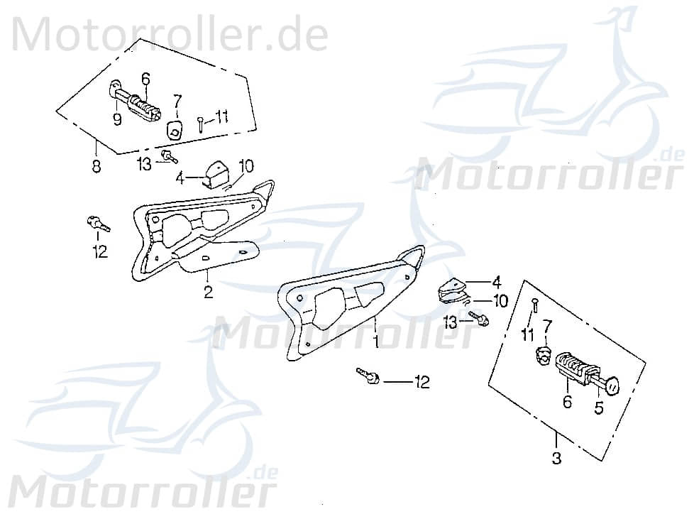 SMC Chopper 125 Schraube M8x30mm 150ccm 4Takt 96414-08030-B Motorroller.de Bundschraube Maschinenschraube Flanschschraube Flansch-Schraube Scooter