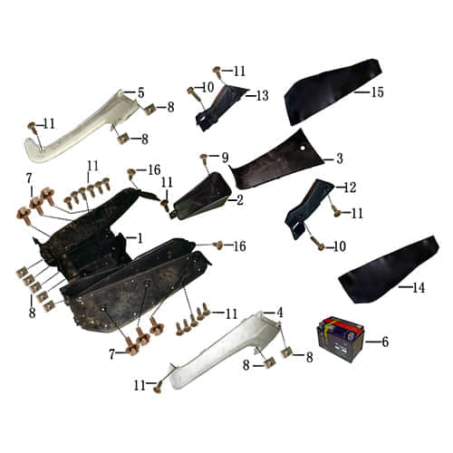 Gummimatte Fussraum links Fussbrett Motorroller 705364