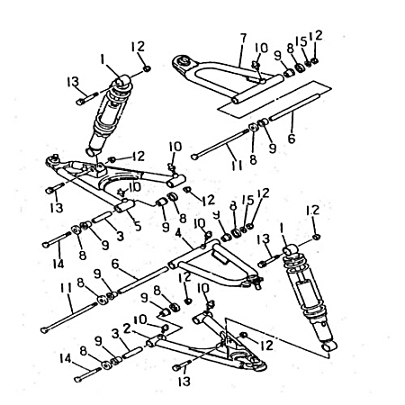SMC Quad 170 Querlenker ATV 170ccm 4Takt 42166-RAM-00 Motorroller.de links vorn oben Radaufhängung Achsaufhängung Trapezlenker Quer-Lenker Quad 200