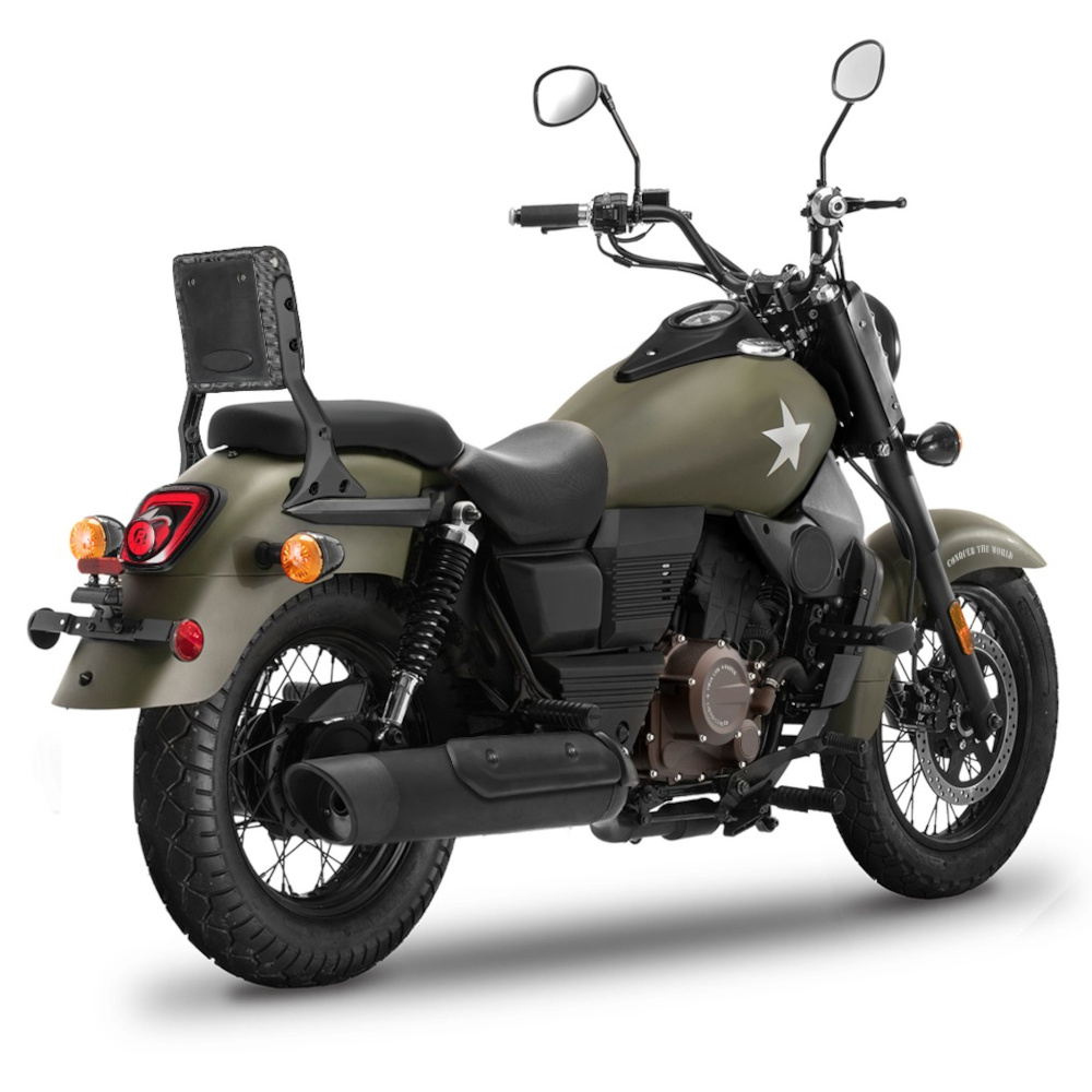 Motorrad Fighter 300 UMC-RS grün Euro 5 300ccm Schaltmoped Chopper 129 km/h