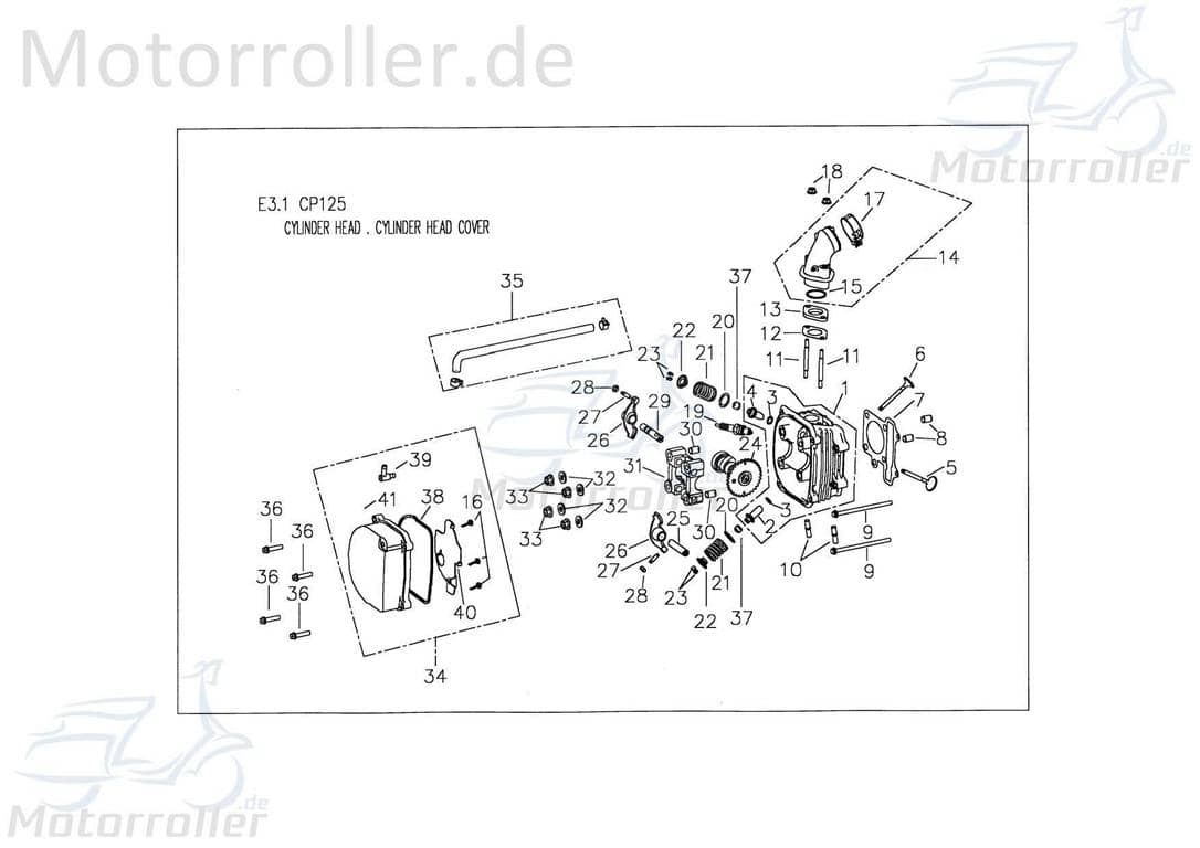 PGO T-Rex 125 Nockenwelle Kipphebelwelle Nocken-Welle Roller 125ccm 4Takt C1073000000 Motorroller.de Steuerwelle Qualitäts-Nockenwelle Steuer-Welle