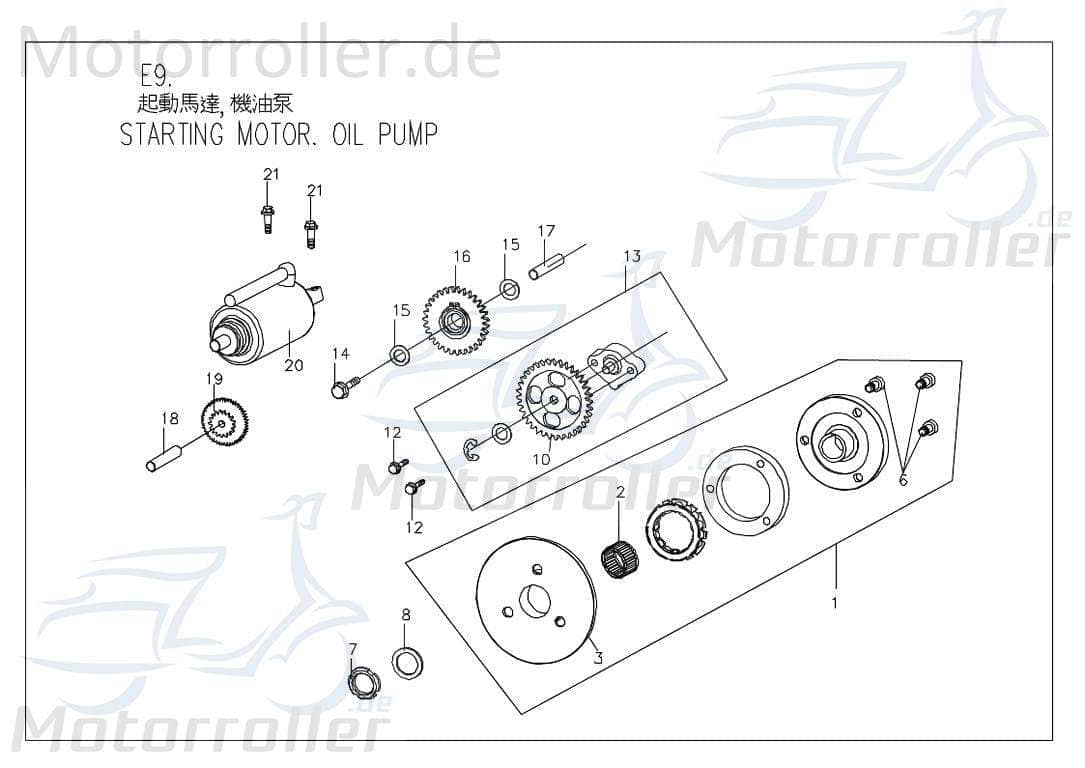PGO Nadellager G-Max 150 Rollenlager Rollen-Lager Roller 96590283200 Motorroller.de Walzenlager Kolbenbolzenlager Nadel-Lager PGO 150ccm-4Takt Mokick