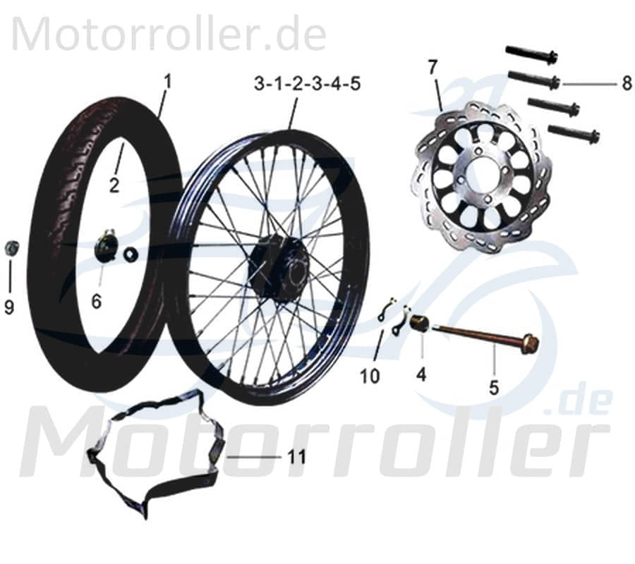 Kreidler DICE CR 125i NPJ Innere Speichen Vorderrad Edelstahl 781407 Motorrad