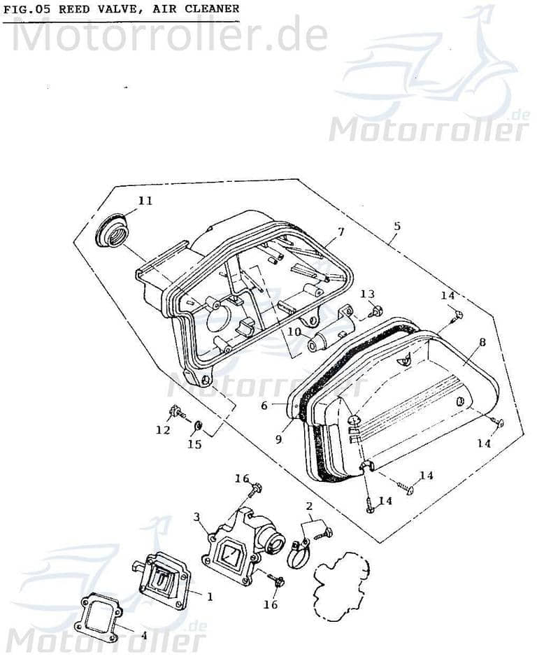 Luftfiltereinsatz 4-Loch Adly Fox Plus 50 FP-50 50ccm 2Takt Motorroller.de Luft-Filter Luftfiltermatte Luftfilter-Einsatz Luftfilter-Matte Scooter