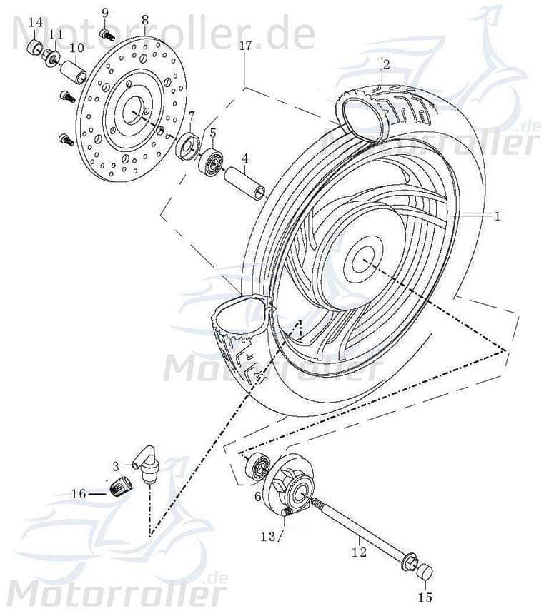 CAPRIOLO 50 Rex RS450 Tachometer-Zahnrad Tachoschnecke Motorroller.de Tachoantrieb 50ccm 4Takt 139QMB JSD50QT-13 50cc 4T 139QMA