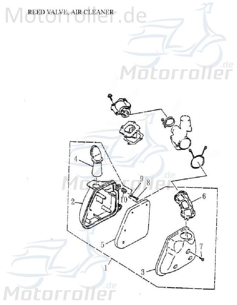 KTM Go 50 Edition Luftfiltermatte 50ccm 2Takt Roller Motorroller.de Luftfilterkasten Luft-Filter 50cc 2T Luftfiltergehäuse Luftfilter-Kasten