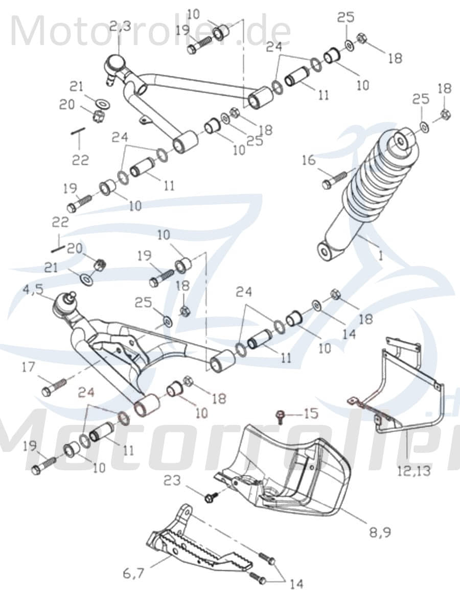 Adly Radaufhängung links oben schwarz Radaunahme 50ccm 2Takt Motorroller.de Radlagerung 150ccm-4Takt Quad ATV ATV 50 II Utility XXL AC UTV Ersatzteil