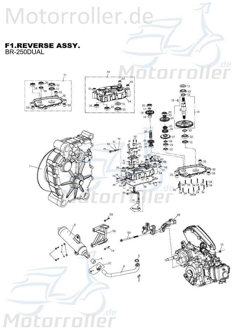 PGO Dichtung Auspuff Auspuffdichtung 50ccm-2Takt X3-250 Quad HE281020000 Motorroller.de Schalldämpfer Abdichtung Schalldämpferdichtung Krümmerdichting