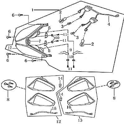 Federspange Rex RS1100 Federclip Roller Scooter 125ccm 4Takt Motorroller.de 50ccm-2Takt Ersatzteil Service Inpektion Direktimport