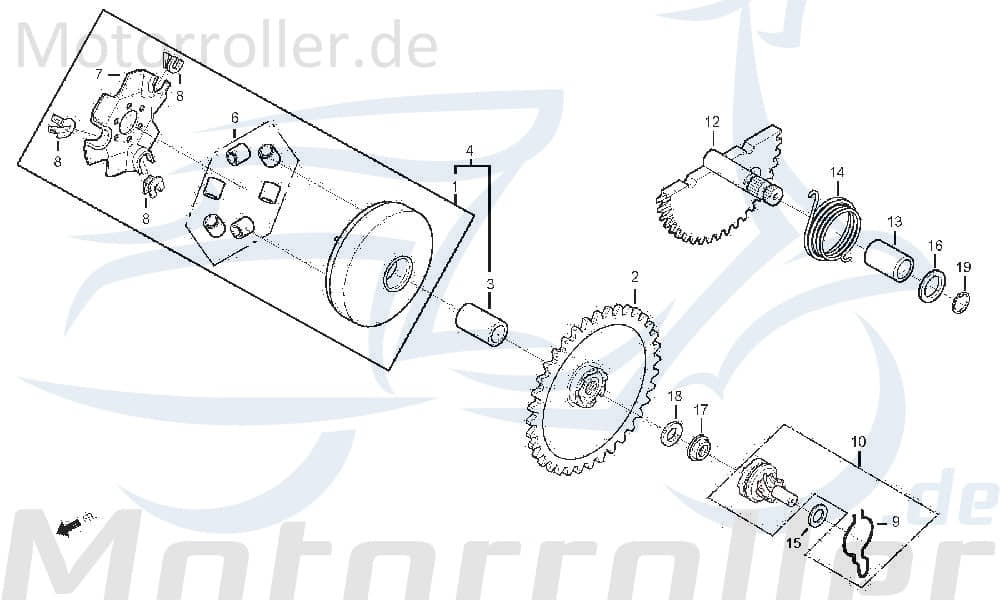 Führung Reglerplatte 2Takt 50ccm DAE-22132-SE5-0000