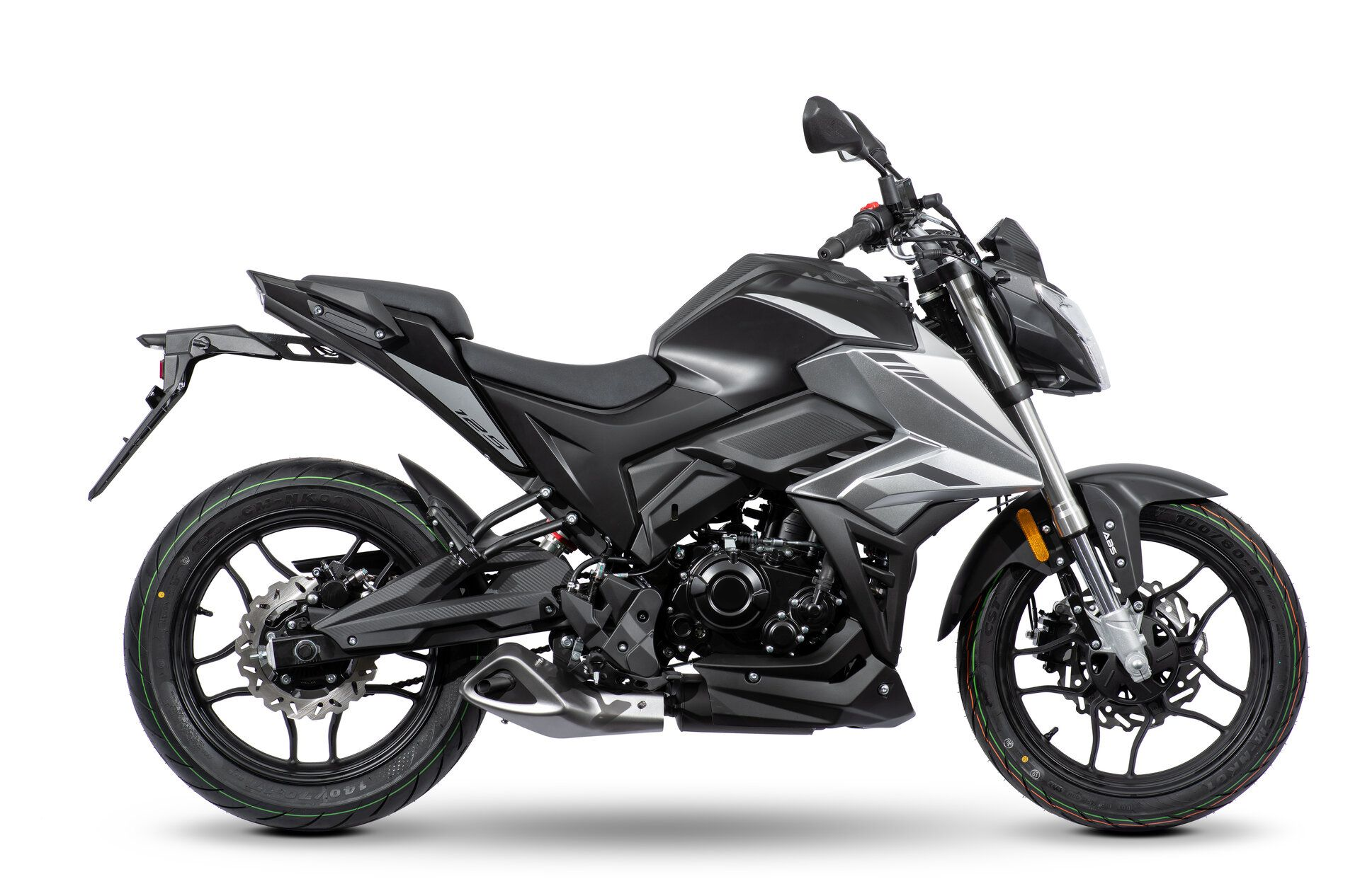 Motorrad Fighter 125 B-KS schwarz-silber 95 km/h Euro 5+ Schaltmoped Mokick Kleinkraftrad