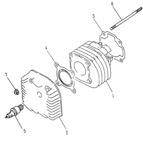 Gewindebolzen Zylinder M7x110mm Minarelli Rex 25 50ccm 2Takt 79000 Motorroller.de Gewindestange Gewinde-Stange Stehbolzen Stiftschraube Gewindestab