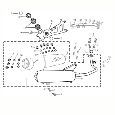 Auspuffblende chrom hinten 4T Auspuffschutz 2100301-1