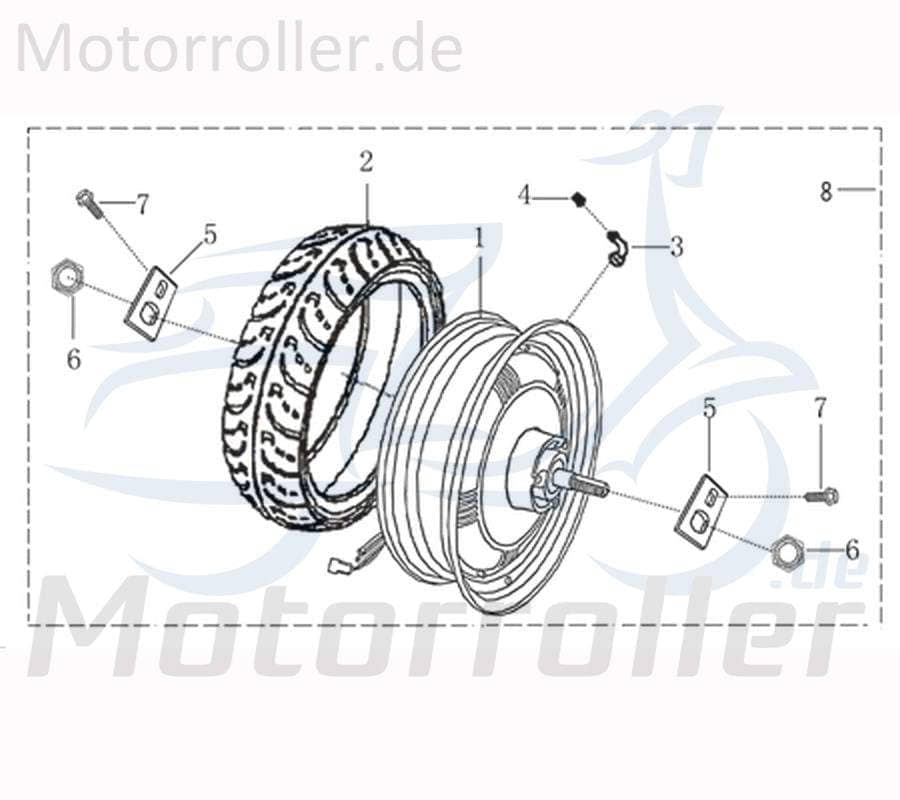 Kreidler Hiker 2.0 Elektro Hinterrad komplett 48V/3000W Motor Elektroroller 706012 Elektromotor Hinterradmotor e-Florett 1.0