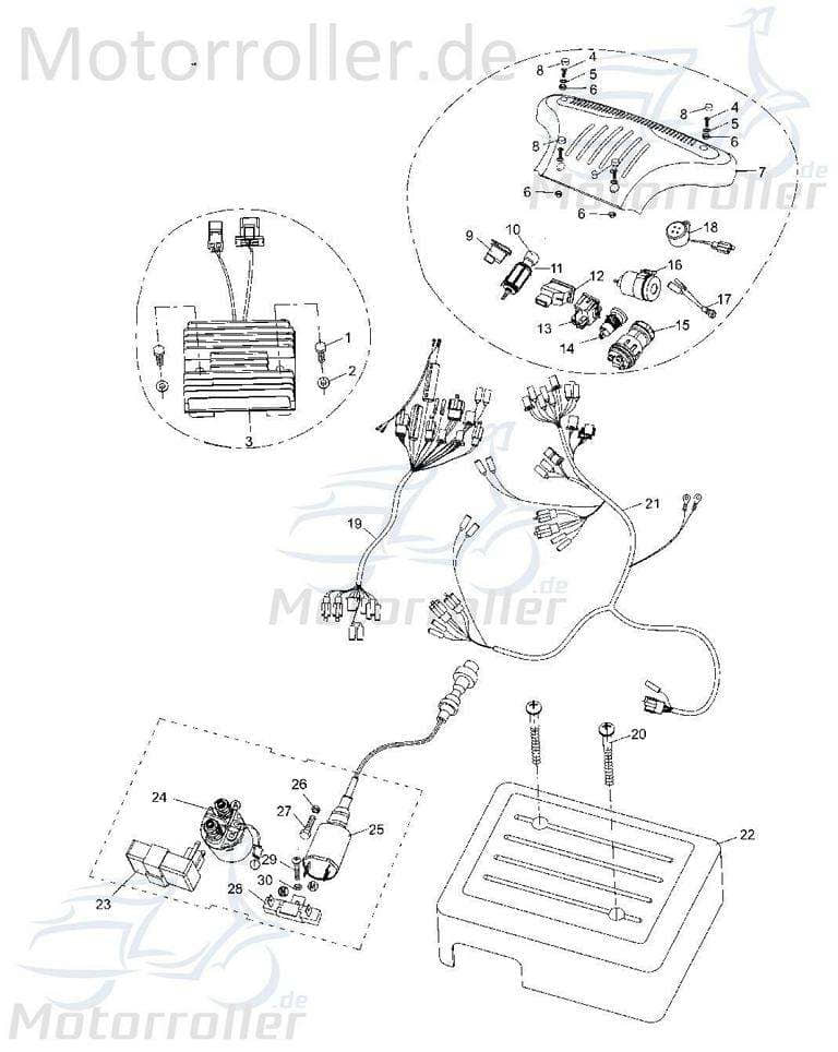 Schraube M6x30mm Kasea BUGGY 250 Maschinenschraube BCB-523 Motorroller.de Bundschraube Flanschschraube Flansch-Schraube Maschinen-Schraube Ersatzteil
