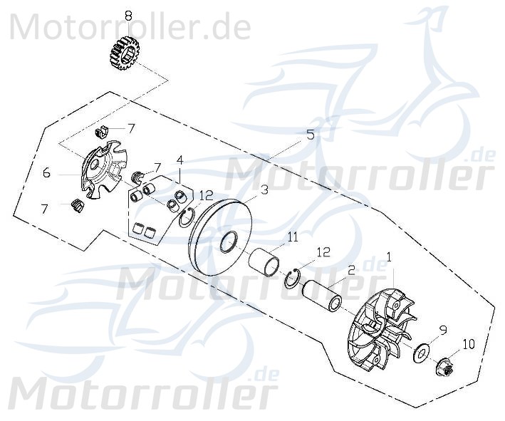 Adly Variomatik bewegliche Riemenscheibe Quad 150ccm 4Takt Motorroller.de Getriebe Automatikgetriebe Variator CVT-Getriebe Stufenlos-Getriebe ATV UTV