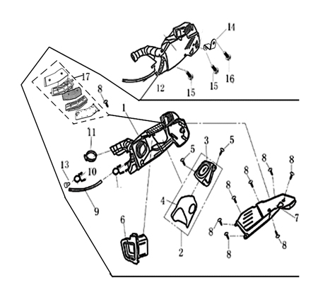 Luftfilter Kasten Gehäuse hinten Gehaeuse 2200301-1