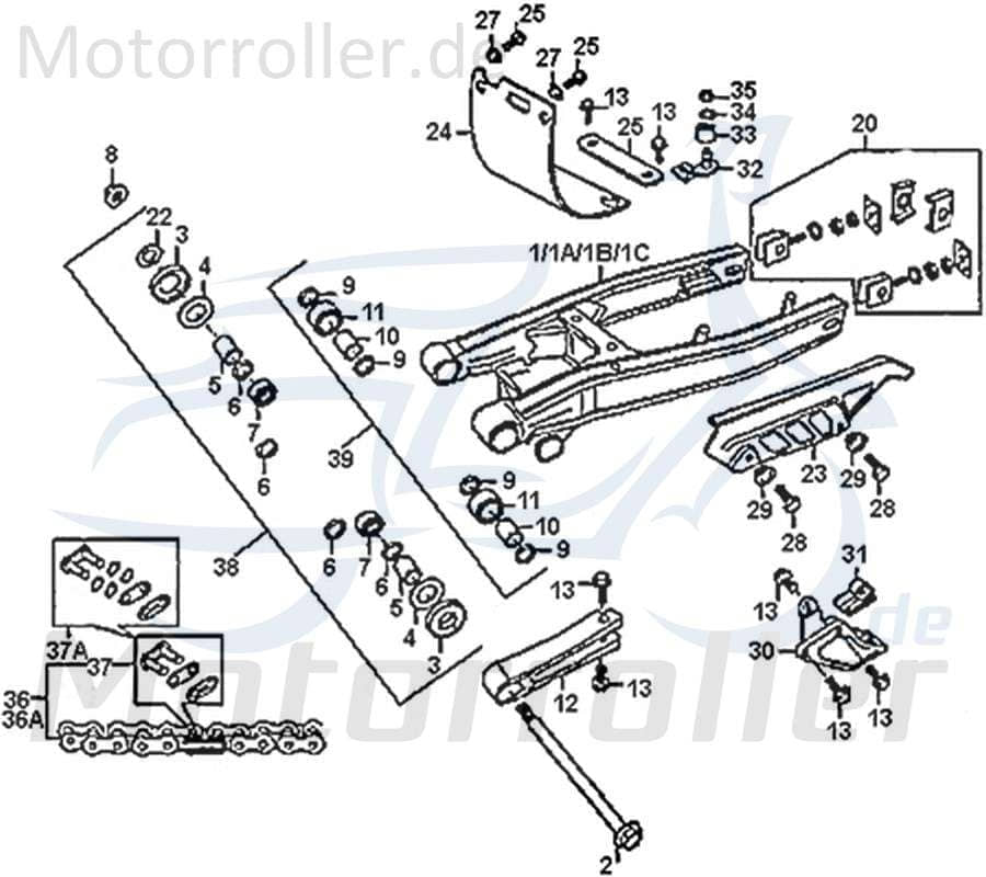 Rex Enduro 125 DD Simmerring Simmering 125ccm 4Takt 2000699 Motorroller.de 20x28x5mm BA zu Lagersatz Federbeinwippe Wellendichtring Abdichtring Moped