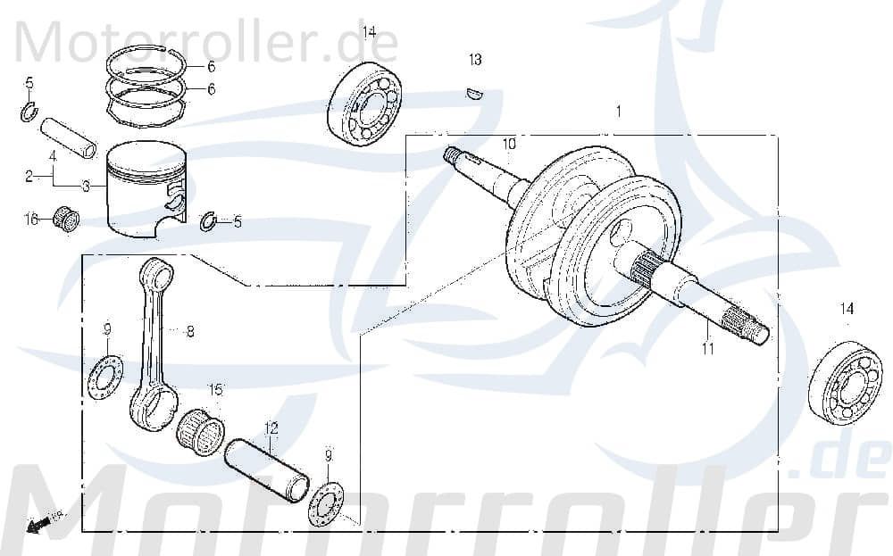 Daelim Cordi SE 50 Kolbenring 50ccm 2Takt 13121-SE4-0000-M1 Motorroller.de Kompressionsring Kolben-Ring Verdichtungsring Kompressions-Ring 50ccm-2Takt