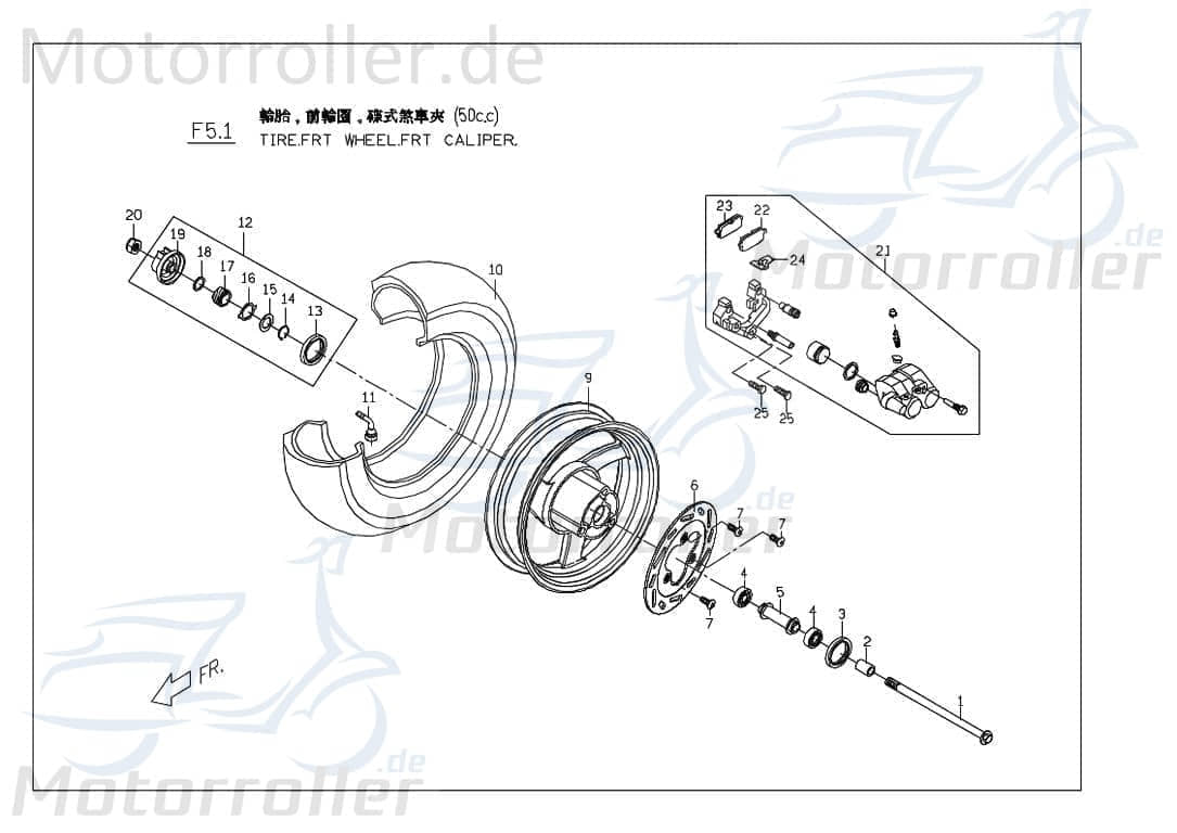 Vorderradgabel silber (72) Telegabel PGO M24430007201
