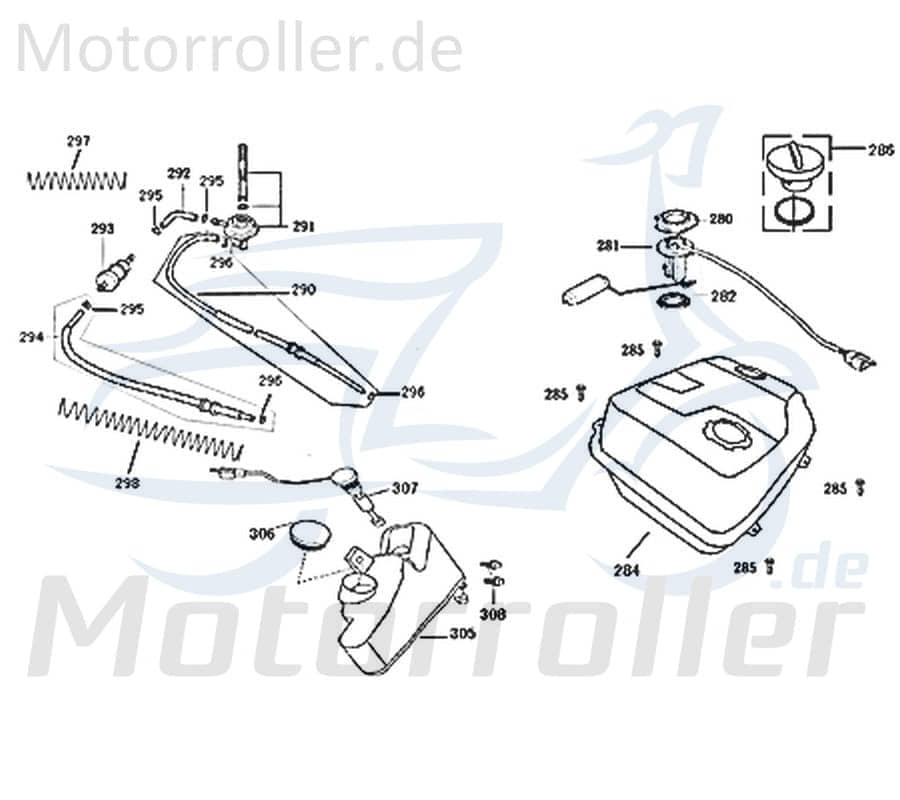 Deckel Öltank 741394 Motorroller.de Abdeckung Cover Stopfen Motoröltank Motorölbehälter